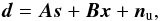 \begin{equation} \label{eq:ds_tod} \vec d = \vec A\vec s + \vec B\vec x + \vec n_\mathrm u, \end{equation}