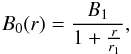 \begin{equation} B_{0}(r)=\frac{B_{1}}{1+\frac{r}{r_{1}}}, \label{eq:radial} \end{equation}