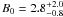 $B_0 = 2.8^{+2.0}_{-0.8}$