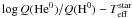 $\log Q({\rm He}^0)/Q({\rm H}^0) - T_{\rm eff}^{\rm star}$
