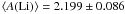 $\rm\left\langle {\it A}(Li) \right\rangle=2.199\pm0.086$