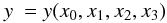 \appendix \setcounter{section}{2} \begin{displaymath} y~= y(x_0, x_1, x_2, x_3) \end{displaymath}