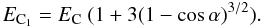 \begin{equation} \label{u2_7} E_{\rm C_1} = E_{\rm C}~(1+3(1-\cos\alpha)^{3/2}). \end{equation}