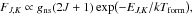 $$ F_{J,K} \propto g_{\rm ns} (2J+1) \exp \bigl(-E_{J,K}/kT_{\rm form} \bigr), $$