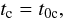 \begin{equation} \label{time_now} t_{\rm c} = t_{0 \rm c}, \end{equation}