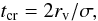\appendix \setcounter{section}{1} \begin{equation} t_{\rm cr} = 2 r_{\rm v}/\sigma, \end{equation}