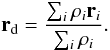 \appendix \setcounter{section}{1} \begin{equation} \label{density} \textbf{r}_{\rm d} = \frac{ \sum_{i} \rho_i \textbf{r}_i}{\sum_i \rho_i}. \end{equation}