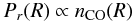 \begin{equation} P_r(R) \propto n_{\rm{CO}}(R) \end{equation}