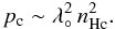 \begin{equation} \label{eCore} p_{\rm c} \sim \lambda_\circ^2 \, n_{\rm Hc}^2. \end{equation}