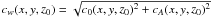 $c_w(x,y,z_0) = \sqrt{c_0(x,y,z_0)^2 + c_A(x,y,z_0)^2}$
