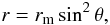 \begin{equation} r = r_\mathrm{m} \sin^{2} \theta, \end{equation}
