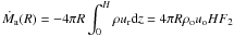 \appendix \setcounter{section}{1} $\displaystyle\dot M_{\rm a}(R) = - 4 \pi R \int_0^H \rho u_{\rm r} {\rm d}z = 4 \pi R \rho_{\rm o} u_{\rm o} H F_2$