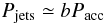 \begin{equation} P_{\rm jets}\simeq b P_{\rm acc} \label{eq:pjet} \end{equation}