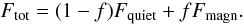 \begin{equation} F_{\rm{tot}} = (1-f)F_{\rm{quiet}} + fF_{\rm{magn}}. \label{eq:ffac} \end{equation}