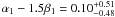 $\alpha_1 - 1.5 \beta_1 = 0.10^{+0.51}_{-0.48}$