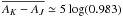 $\overline{A_K - A_J} \simeq 5 \log(0.983)$
