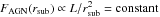 $F_\mathrm{AGN}(\rsub) \propto L/\rsub^2 = \mathrm{constant}$