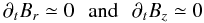 \begin{equation} \partial_t B_r \simeq 0 \:\:\: {\rm and}\:\:\: \partial_t B_z \simeq 0 \end{equation}
