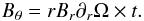 \begin{equation} B_\theta = r B_r \partial_r \Omega \times t. \label{equdynamo} \end{equation}