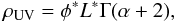 \begin{equation} \rho_{\rm{UV}}=\phi^{*}L^{*}\Gamma(\alpha+2), \end{equation}