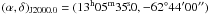 $(\alpha, \delta)_{\rm J2000.0} = (13^{\rm h}05^{\rm m} 35\fs0, -62\degr 44\arcmin 00\arcsec)$