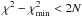 $\chi^2 - \chi_{\rm min}^2 < 2N$