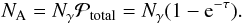 \appendix \setcounter{section}{1} \begin{equation} N_{\rm A}=N_{\gamma}\mathcal{P}_{\rm total}=N_{\gamma}(1-{\rm e}^{-\tau}). \end{equation}
