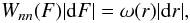 \begin{equation} \label{wnnp} W_{nn}(F) |{\rm d} F| = \omega(r) |{\rm d}r|, \end{equation}