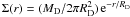 $\Sigma(r) = (M_{\rm D}/2\pi R_{\rm D}^2)\,{\rm e}^{-r/R_{\rm D}}$
