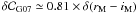 $\delta \col_{\rm G07} \simeq 0.81 \times \delta (r_{\rm M}-i_{\rm M})$