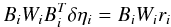 \appendix \setcounter{section}{1} $$ B_i W_i B_i^T \delta \eta_i = B_i W_i r_i $$