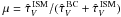 $\mu = \hat\tau_V^\mathrm{\,ISM}/(\hat\tau_V^\mathrm{\,BC} + \hat\tau_V^\mathrm{\,ISM})$