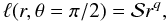 \begin{equation} \label{power_law} \ell (r, \theta = \pi/2) = {\cal S} r^q , \end{equation}