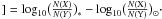 $]={\rm log}_{10}\big({\frac{N(X)}{N(Y)}}\big)_{*} - {\rm log}_{10}\big({\frac{N({\rm X})}{N({\rm Y})}}\big)_{\odot}\cdot$