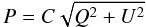 \begin{equation} P = C \sqrt{Q^2 + U^2} \label{eq:eq1} \end{equation}