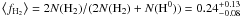 $\avg{f_{\rm H_2}}=2N(\HH)/(2N(\HH)+N({\rm H}^0))=0.24^{+0.13}_{-0.08}$