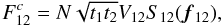 \appendix \setcounter{section}{1} \begin{equation} F^c_{12} = N\sqrt{t_1t_2}V_{12}S_{12}({\vec f_{12}}), \label{eq_fc} \end{equation}