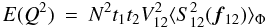 \appendix \setcounter{section}{1} \begin{eqnarray} \label{eq_q2_multi}{E}(Q^2) &=& N^2 t_1t_2 V^2_{12} \langle S^2_{12}({\vec f_{12}})\rangle _{\Phi} \end{eqnarray}