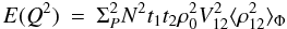 \appendix \setcounter{section}{1} \begin{eqnarray} \label{eq_q2_mono}{E}(Q^2) &=& \Sigma_P^2 N^2 t_1t_2 \rho_0^2 V_{12}^2 \langle \rho_{12}^2\rangle _{\Phi} \end{eqnarray}