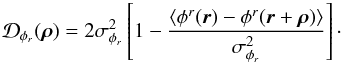 \appendix \setcounter{section}{4} \begin{equation} \label{eq_aocorrel}\mathcal{D}_{\phi_r}({\vec \rho}) = 2\sigma^2_{\phi_r}\left[1-\frac{\langle \phi^r({\vec r})-\phi^r({\vec r}+{\vec \rho})\rangle }{\sigma^2_{\phi_r}}\right]\cdot \end{equation}