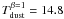 $T_{\rm dust}^{\beta=1}=14.8$