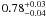 $0.78 ^{+0.03}_{-0.04}$