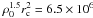 $\rho_0^{1.5} r_{\rm c}^2=6.5 \times 10^6$