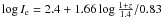 $\log I_{\rm e}=2.4+1.66\log\frac{1+z}{1.4}/0.83$
