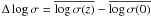 $\Delta \log \sigma =\overline{\log \sigma(z)}-\overline{\log \sigma(0)}$