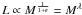 $L\propto M^{\frac{1}{1+\epsilon}}=M^\lambda$