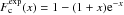 $F_{\rm c}^{\rm exp}(x)=1-(1+x){\rm e}^{-x}$