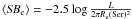 $\langle {\it SB}_{\rm e}\rangle=-2.5\log \frac{L}{2\pi R_{\rm e}({\rm Ser})^2}$