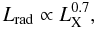 \begin{equation} \label{eq:inefficient-accretion} L_{\rm{rad}}\propto L_{\rm{X}}^{0.7}, \end{equation}