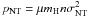 $p_{\rm NT}=\mu m_{\rm H}n\sigma_{\rm NT}^2$